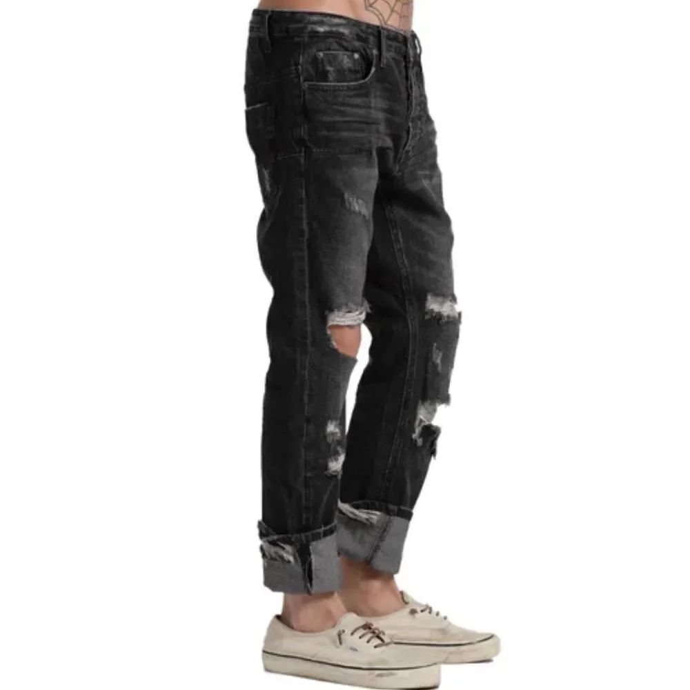 Revolve One Teaspoon Men’s Distressed Faded Black Jeans(Size 32)